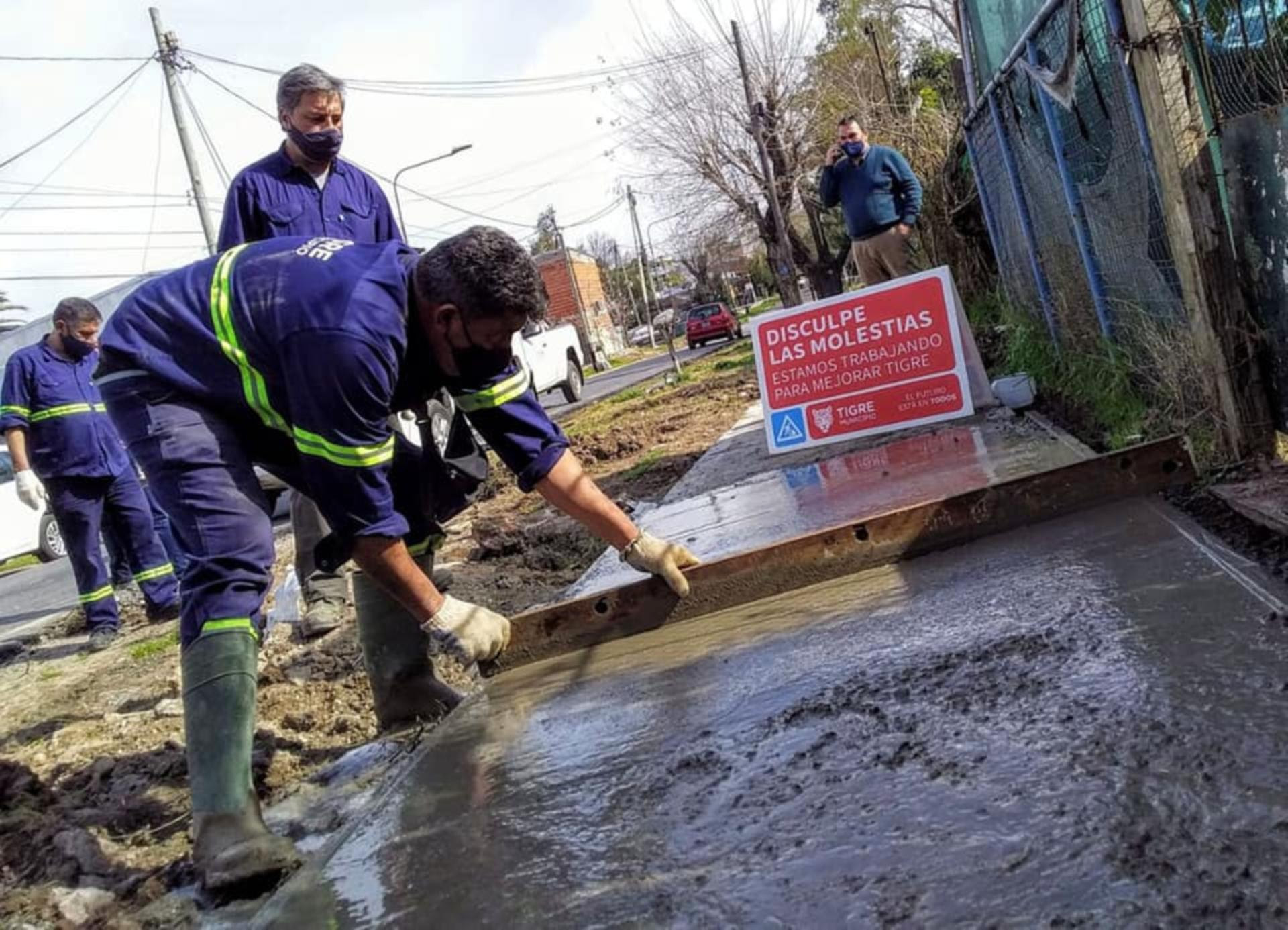  Infraestructura urbana: avanza el Plan Municipal de Veredas en Troncos del Talar y Don Torcuato