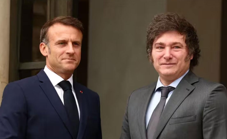  Javier Milei se reunió con Emmanuel Macron